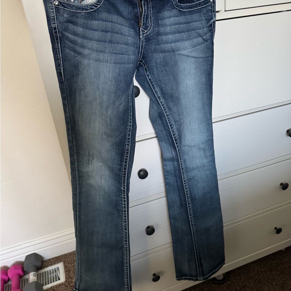 Vanity Blue Boot Cut Jeans with Stretch